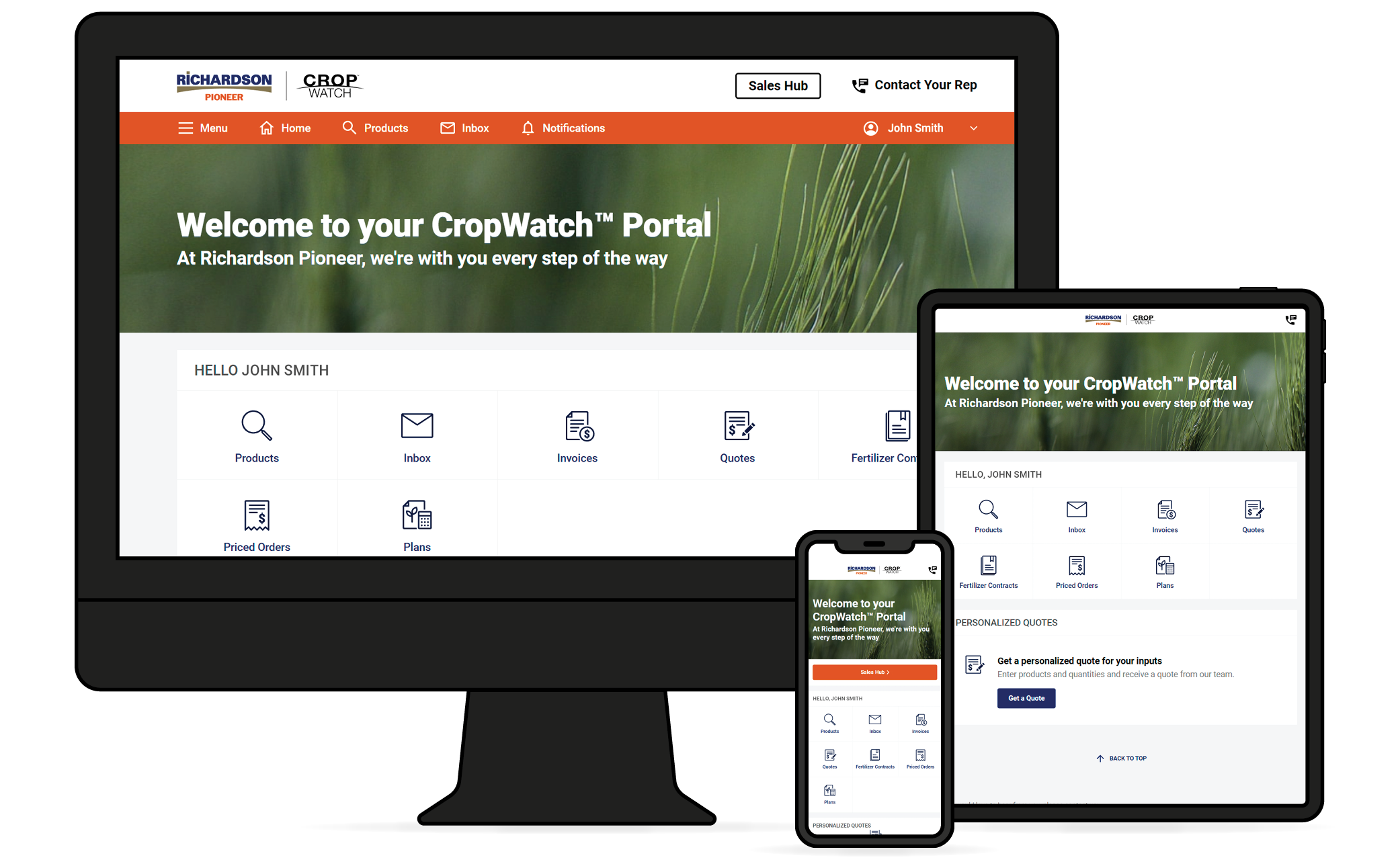 Screenshot of CropWatch Portal